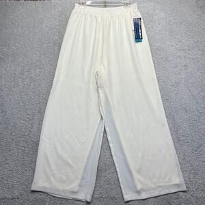 VINTAGE Joan Walters Pants Womens Large Ivory Wide Leg Palazzo Sheer Overlay NWT